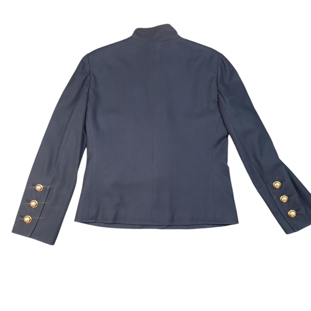 Ernst Strauss 100% Wool Black Jacket with Large Gold Buttons Size 6 - Picture 3 of 3